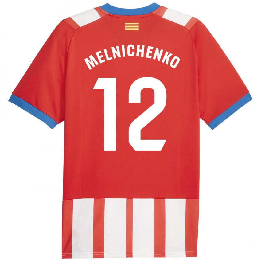 Niño Camiseta Dmytro Melnichenko #12 Rojo Blanco 1ª Equipación 2023/24 La Camisa Chile