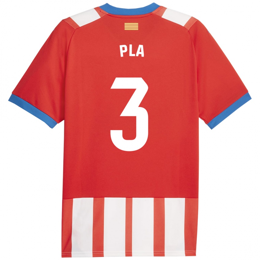 Niño Camiseta Marta Pla #3 Rojo Blanco 1ª Equipación 2023/24 La Camisa Chile