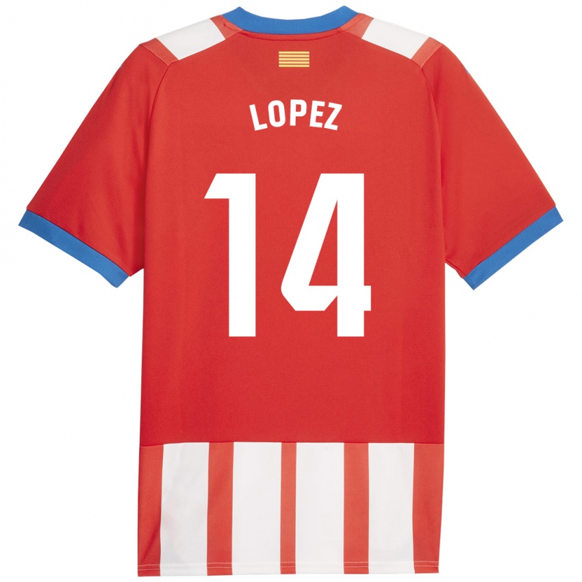 Niño Camiseta Judith López #14 Rojo Blanco 1ª Equipación 2023/24 La Camisa Chile