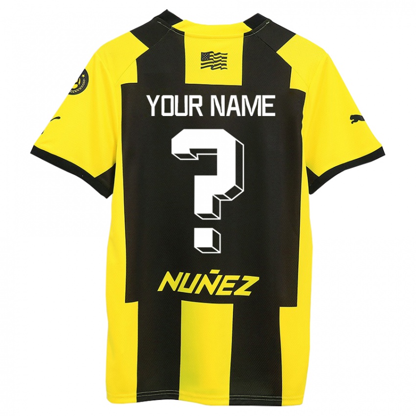 Niño Camiseta Su Nombre #0 Amarillo Negro 1ª Equipación 2023/24 La Camisa Chile