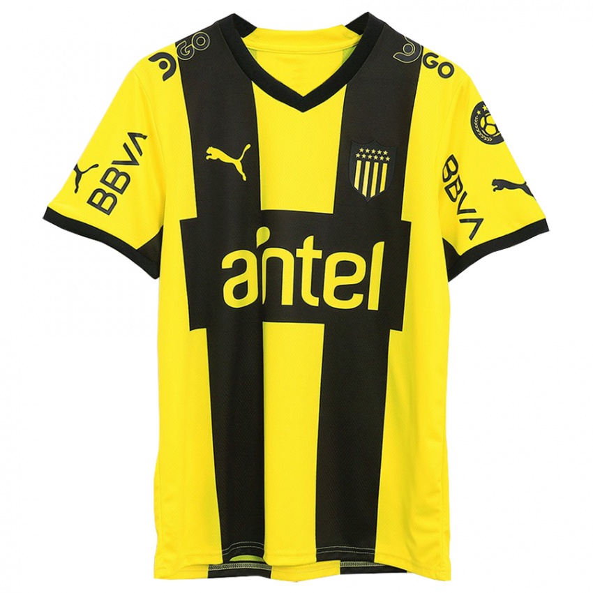 Niño Camiseta Guillermo De Amores #12 Amarillo Negro 1ª Equipación 2023/24 La Camisa Chile