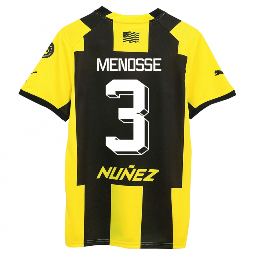Niño Camiseta Hernán Menosse #3 Amarillo Negro 1ª Equipación 2023/24 La Camisa Chile