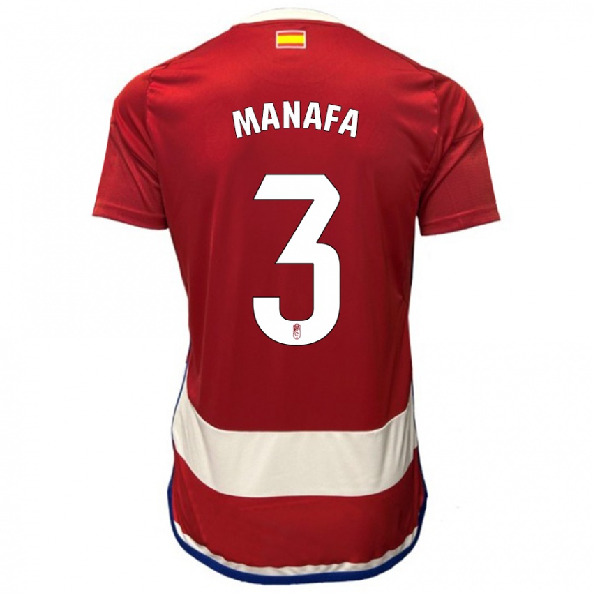 Niño Camiseta Wilson Manafa #3 Rojo 1ª Equipación 2023/24 La Camisa Chile
