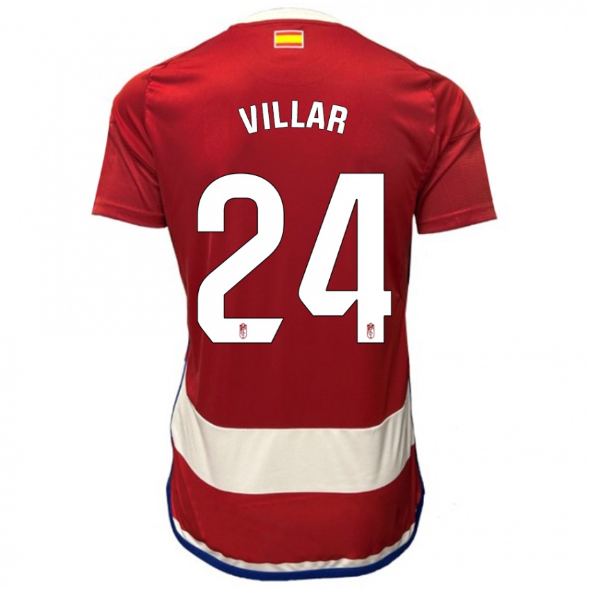 Niño Camiseta Gonzalo Villar #24 Rojo 1ª Equipación 2023/24 La Camisa Chile