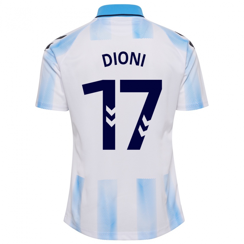 Niño Camiseta Dioni #17 Blanco Azul 1ª Equipación 2023/24 La Camisa Chile