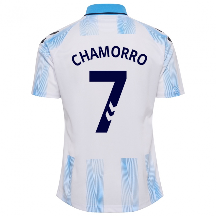 Niño Camiseta Alexis Chamorro #7 Blanco Azul 1ª Equipación 2023/24 La Camisa Chile