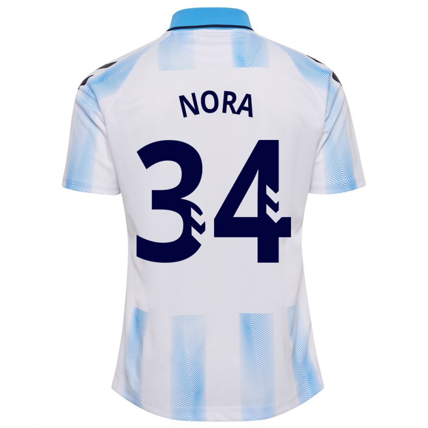 Niño Camiseta Nora #34 Blanco Azul 1ª Equipación 2023/24 La Camisa Chile