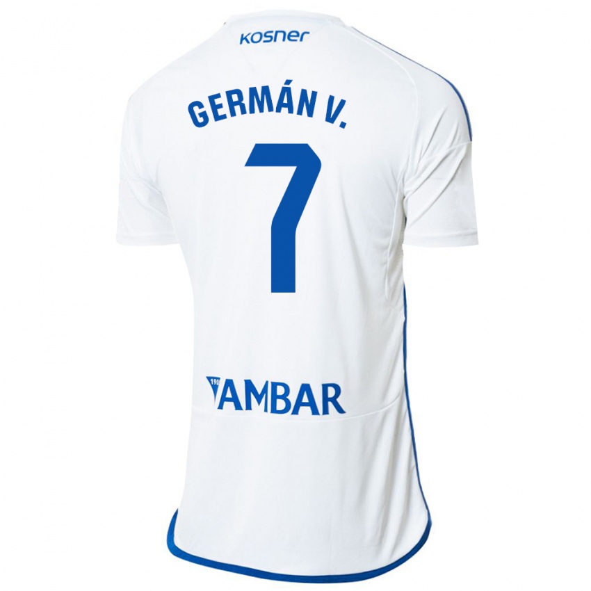 Niño Camiseta German Valera #7 Blanco 1ª Equipación 2023/24 La Camisa Chile