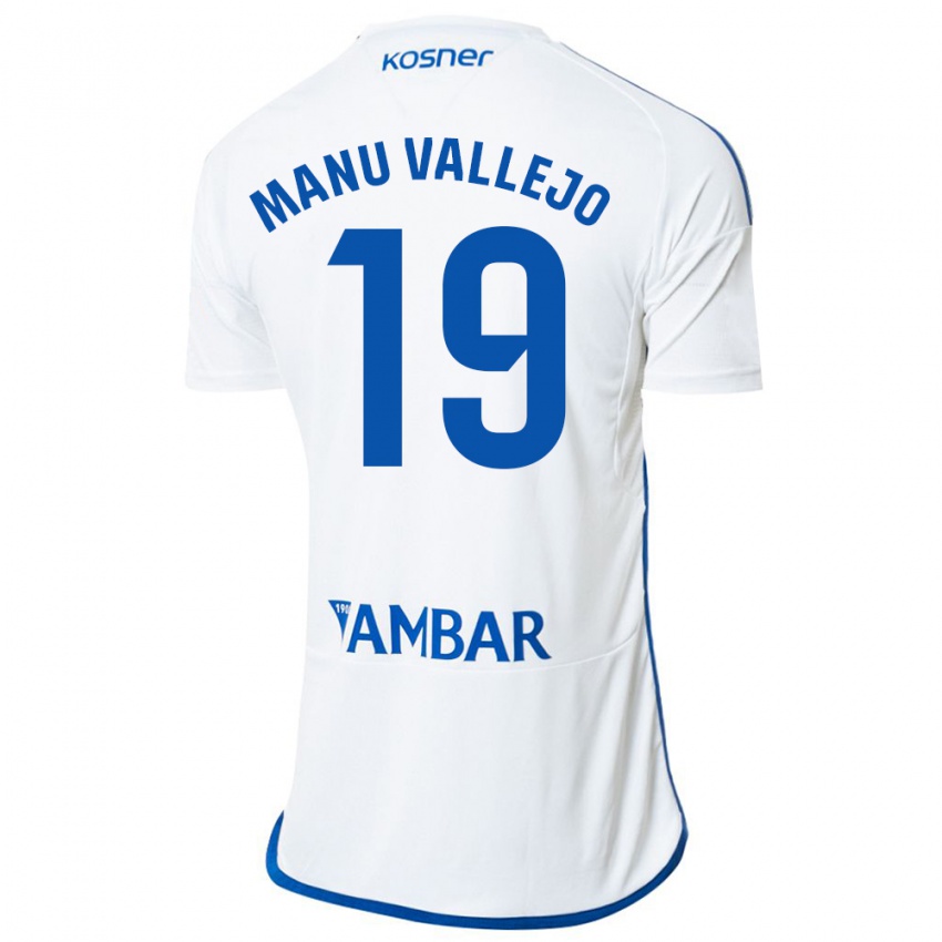 Niño Camiseta Manu Vallejo #19 Blanco 1ª Equipación 2023/24 La Camisa Chile