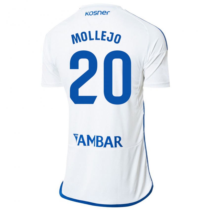 Niño Camiseta Victor Mollejo #20 Blanco 1ª Equipación 2023/24 La Camisa Chile