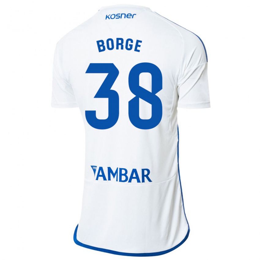 Niño Camiseta Andrés Borge #38 Blanco 1ª Equipación 2023/24 La Camisa Chile