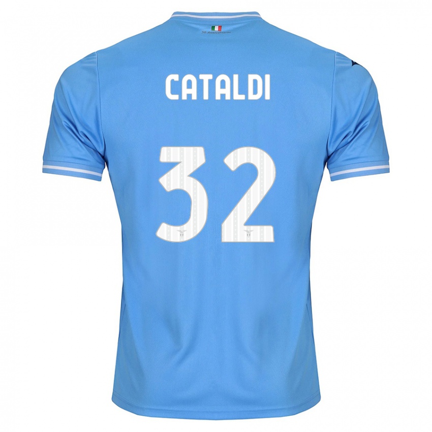 Niño Camiseta Danilo Cataldi #32 Azul 1ª Equipación 2023/24 La Camisa Chile