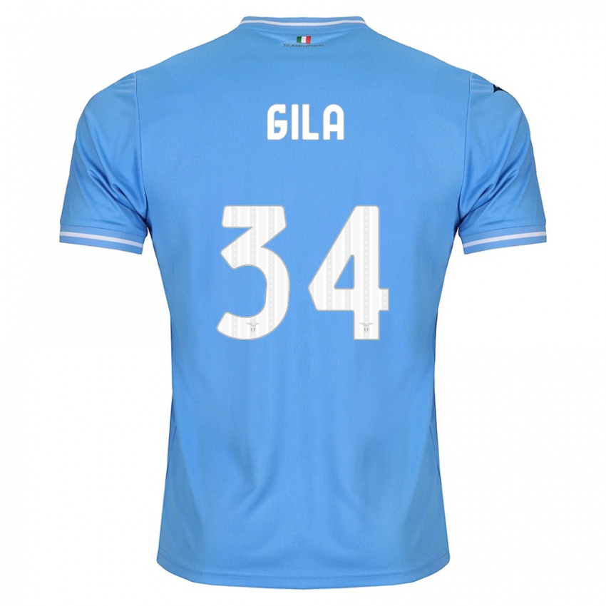 Niño Camiseta Mario Gila #34 Azul 1ª Equipación 2023/24 La Camisa Chile