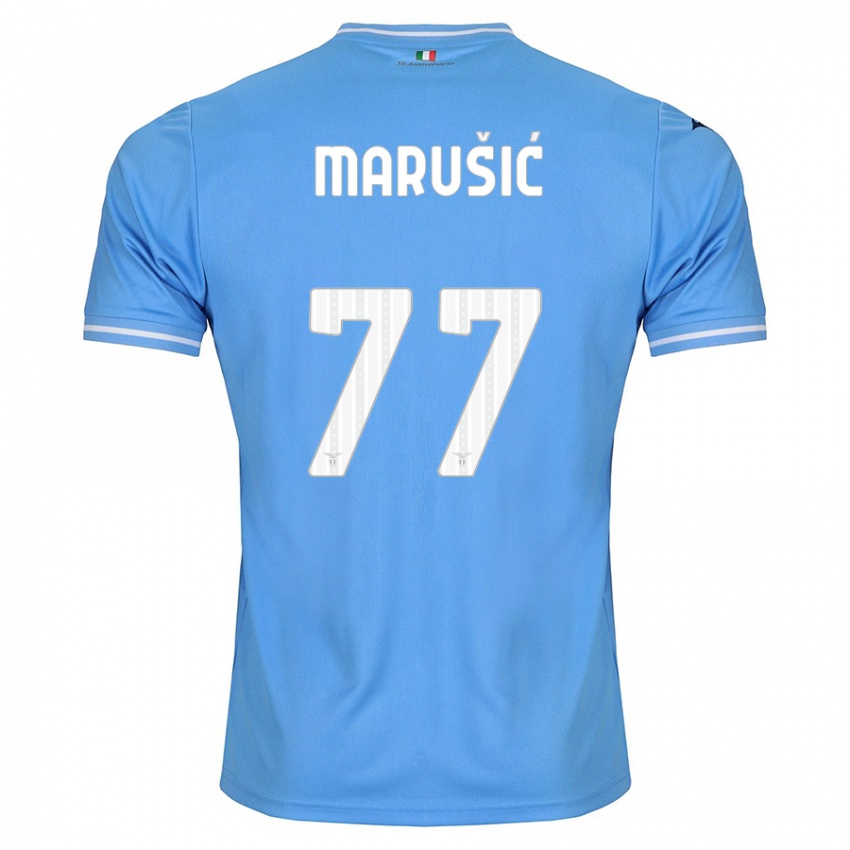 Niño Camiseta Adam Marusic #77 Azul 1ª Equipación 2023/24 La Camisa Chile