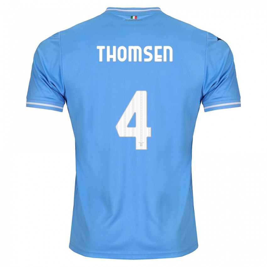 Niño Camiseta Maria Møller Thomsen #4 Azul 1ª Equipación 2023/24 La Camisa Chile