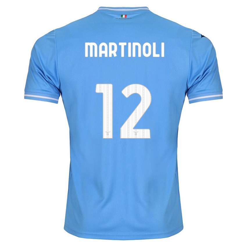 Niño Camiseta Elettra Martinoli #12 Azul 1ª Equipación 2023/24 La Camisa Chile