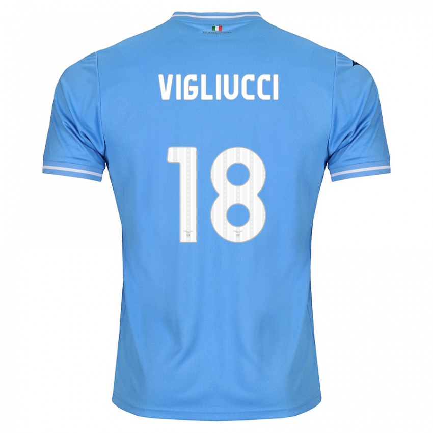Niño Camiseta Chiara Vigliucci #18 Azul 1ª Equipación 2023/24 La Camisa Chile