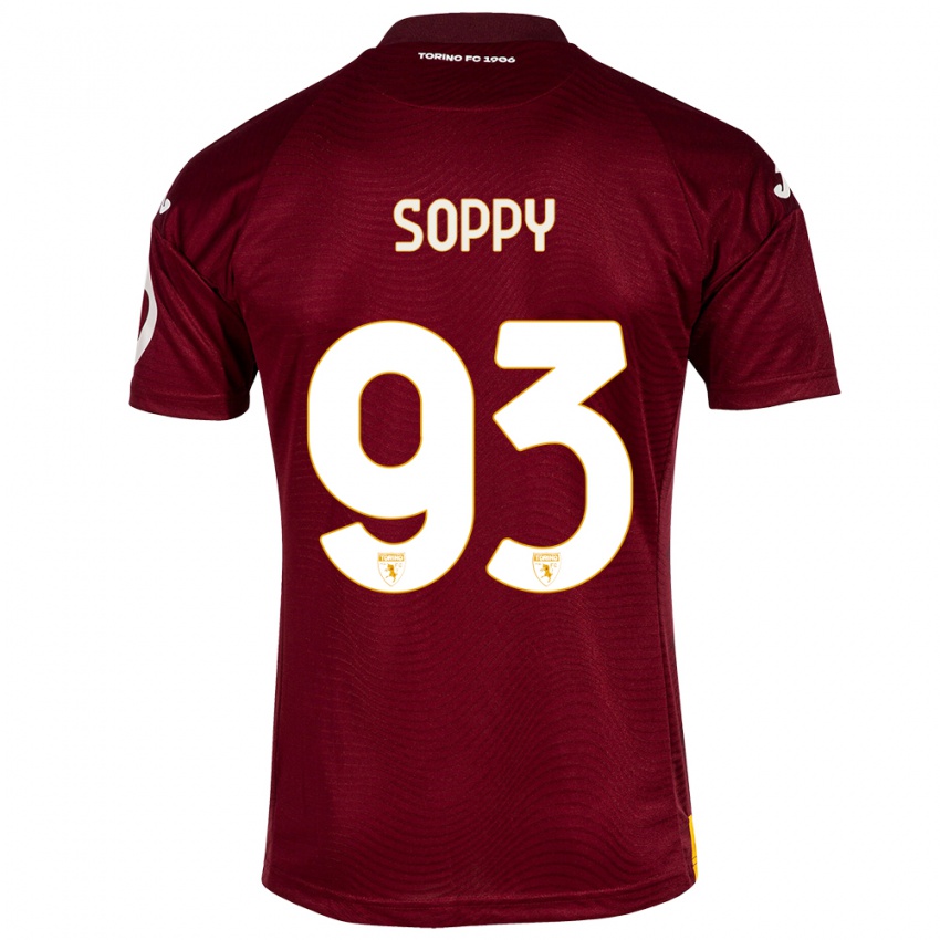 Niño Camiseta Brandon Soppy #93 Rojo Oscuro 1ª Equipación 2023/24 La Camisa Chile