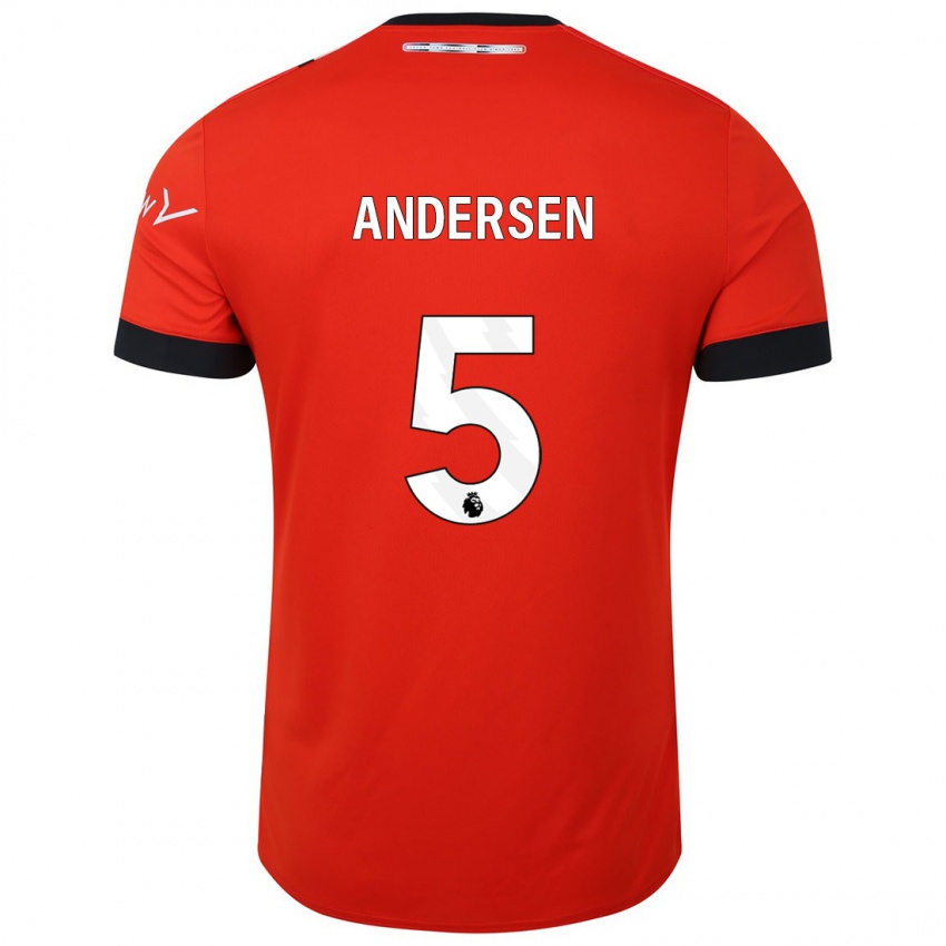 Niño Camiseta Mads Andersen #5 Rojo 1ª Equipación 2023/24 La Camisa Chile