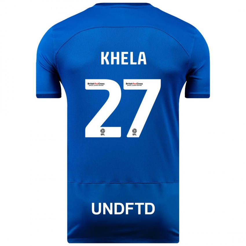 Niño Camiseta Brandon Khela #27 Azul 1ª Equipación 2023/24 La Camisa Chile