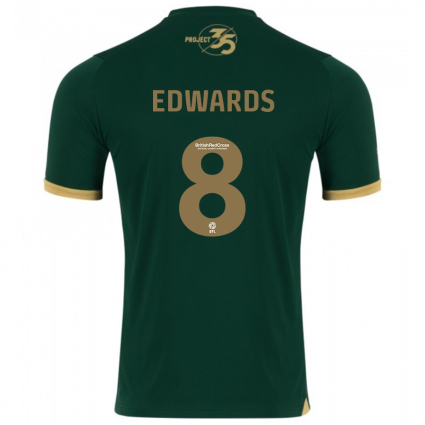 Niño Camiseta Joe Edwards #8 Verde 1ª Equipación 2023/24 La Camisa Chile