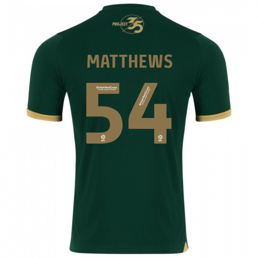 Niño Camiseta Jack Matthews #54 Verde 1ª Equipación 2023/24 La Camisa Chile