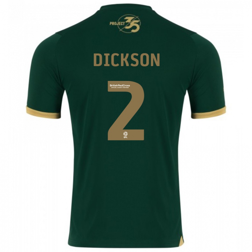 Niño Camiseta Katie Dickson #2 Verde 1ª Equipación 2023/24 La Camisa Chile