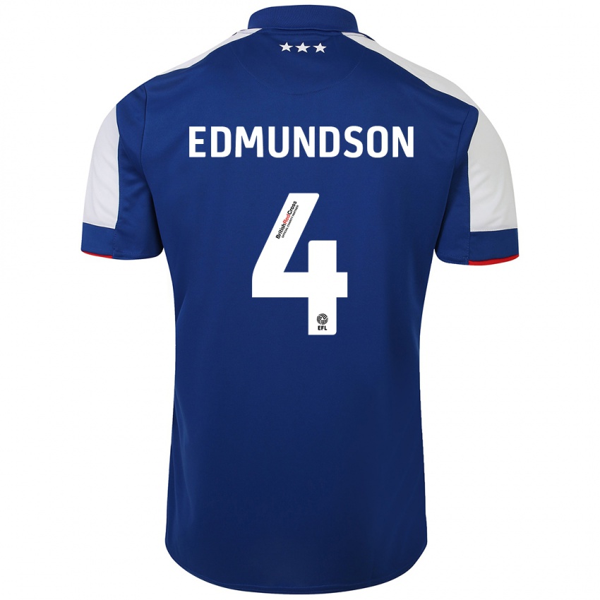 Niño Camiseta George Edmundson #4 Azul 1ª Equipación 2023/24 La Camisa Chile