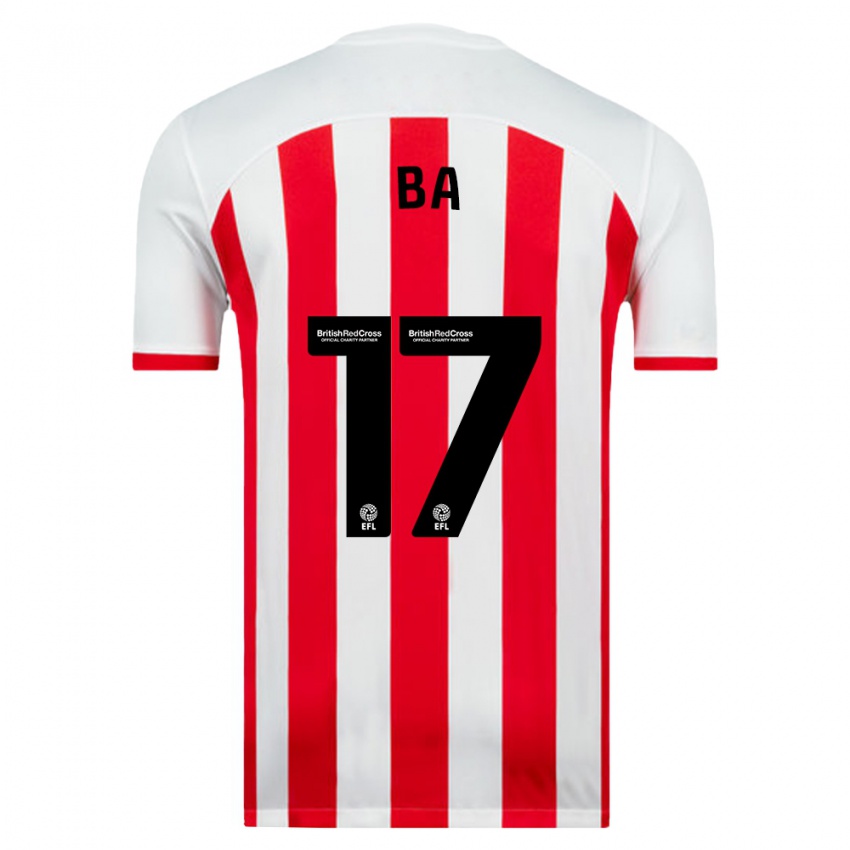 Niño Camiseta Abdoullah Ba #17 Blanco 1ª Equipación 2023/24 La Camisa Chile