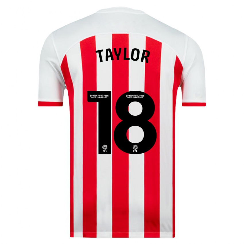 Niño Camiseta Ellis Taylor #18 Blanco 1ª Equipación 2023/24 La Camisa Chile