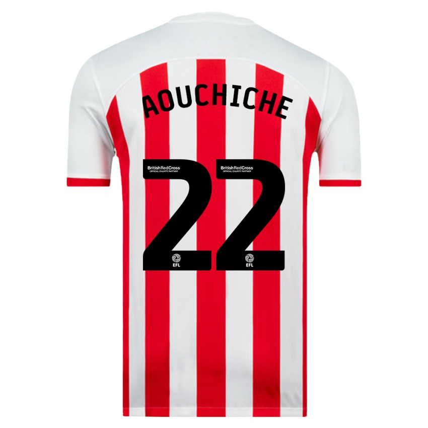 Niño Camiseta Adil Aouchiche #22 Blanco 1ª Equipación 2023/24 La Camisa Chile