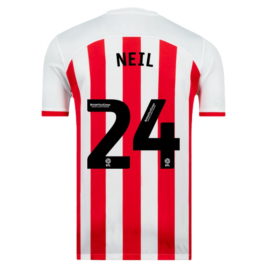 Niño Camiseta Dan Neil #24 Blanco 1ª Equipación 2023/24 La Camisa Chile