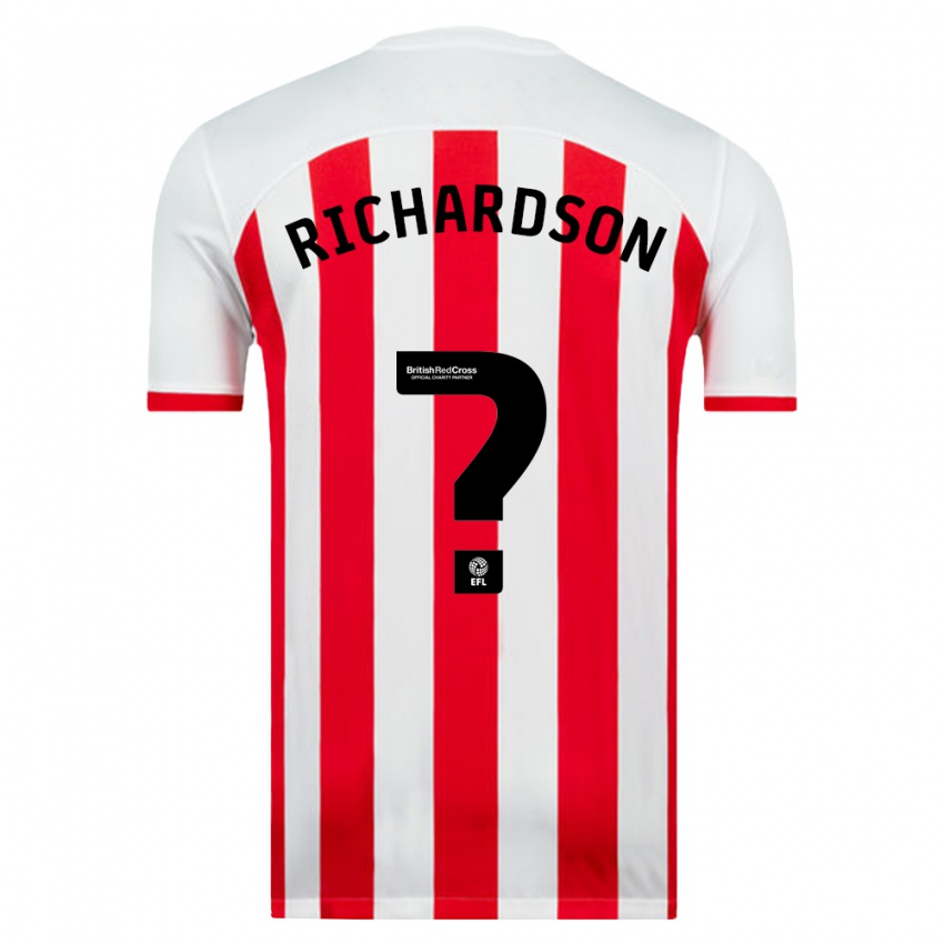 Niño Camiseta Adam Richardson #0 Blanco 1ª Equipación 2023/24 La Camisa Chile