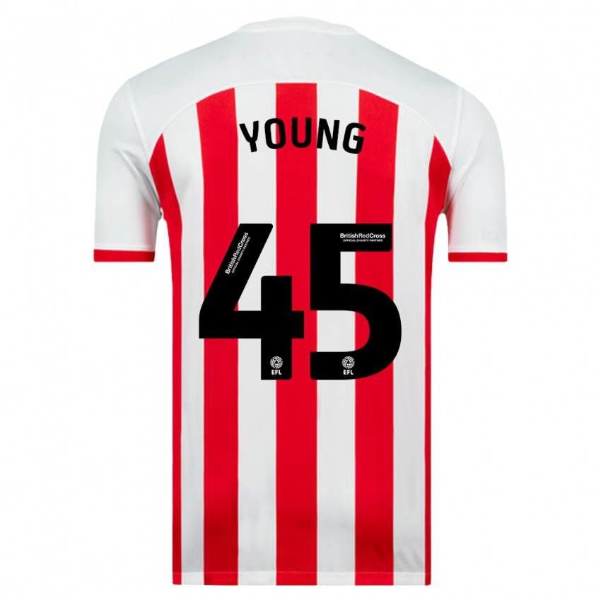 Niño Camiseta Matthew Young #45 Blanco 1ª Equipación 2023/24 La Camisa Chile