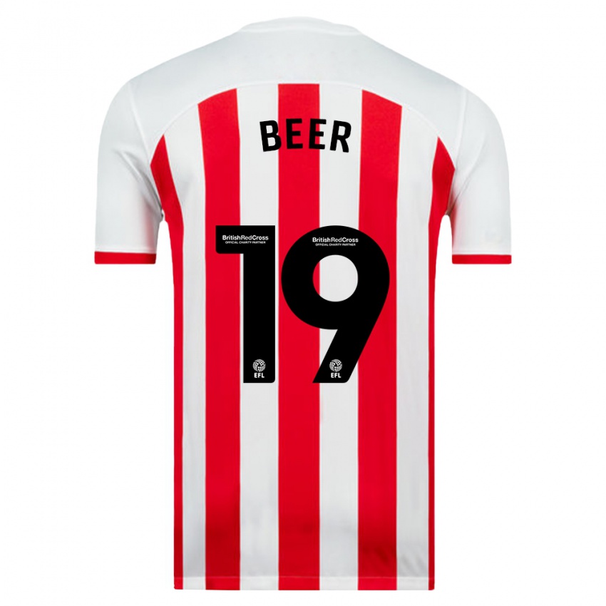 Niño Camiseta Megan Beer #19 Blanco 1ª Equipación 2023/24 La Camisa Chile