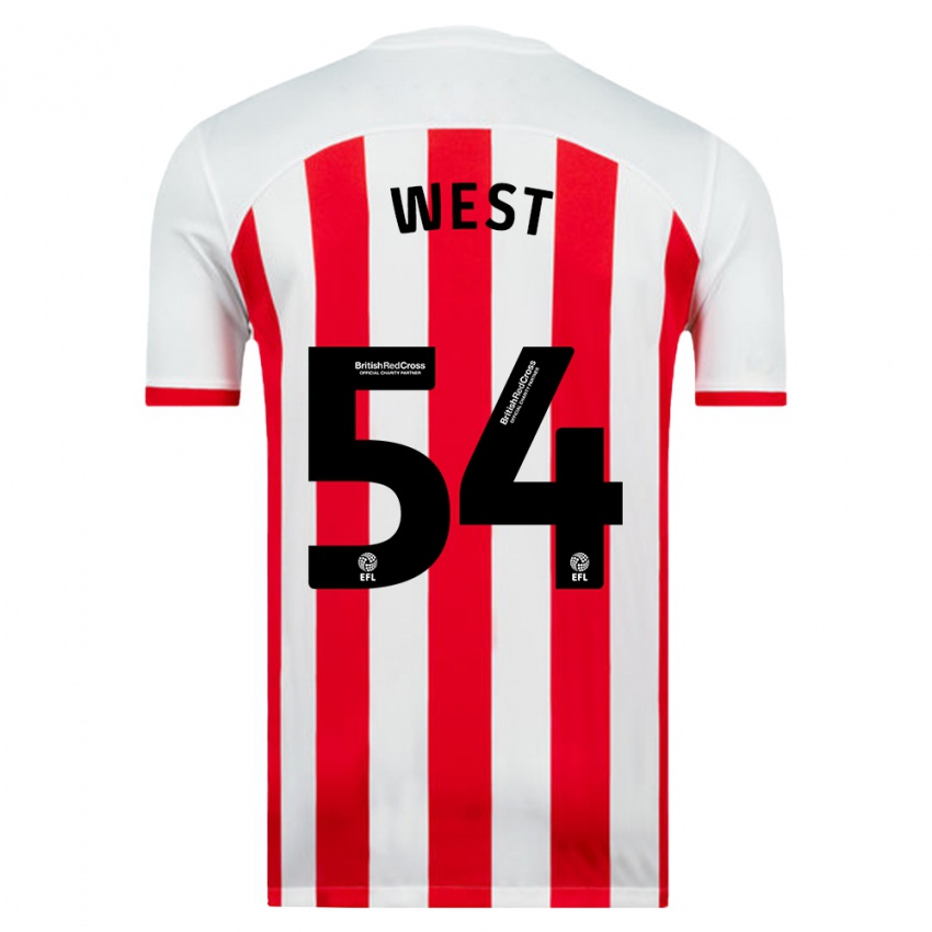 Niño Camiseta Ella West #54 Blanco 1ª Equipación 2023/24 La Camisa Chile