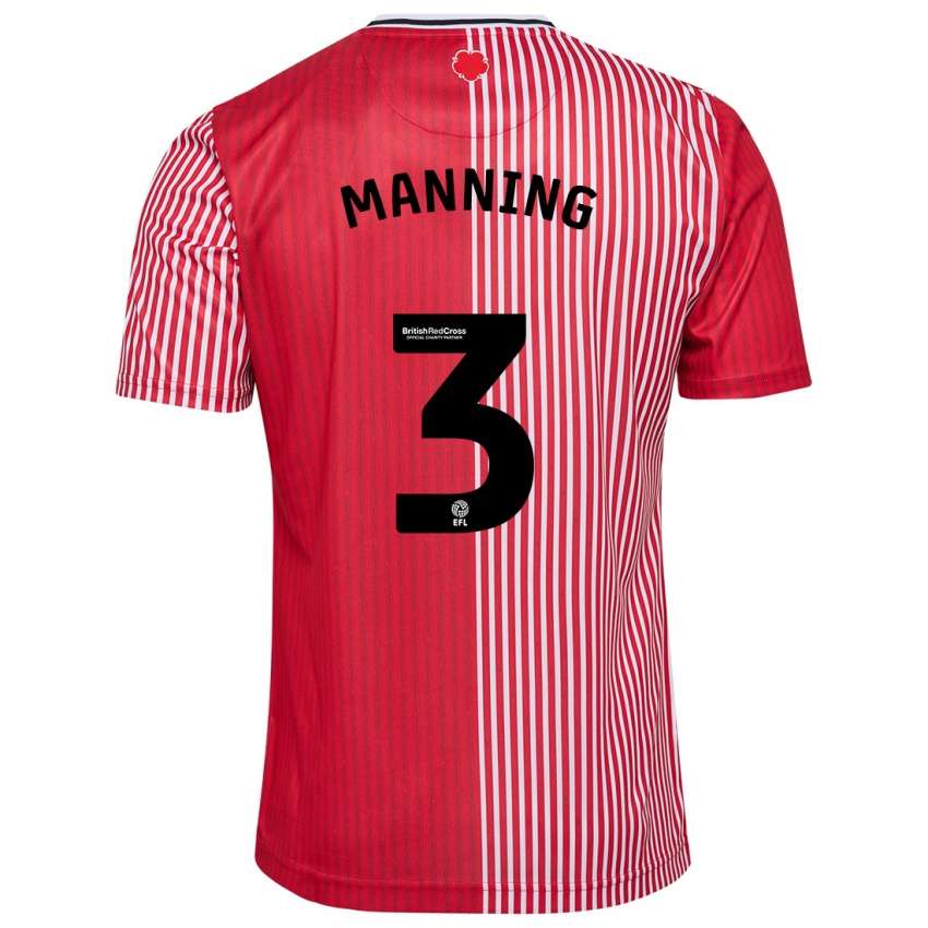 Niño Camiseta Ryan Manning #3 Rojo 1ª Equipación 2023/24 La Camisa Chile