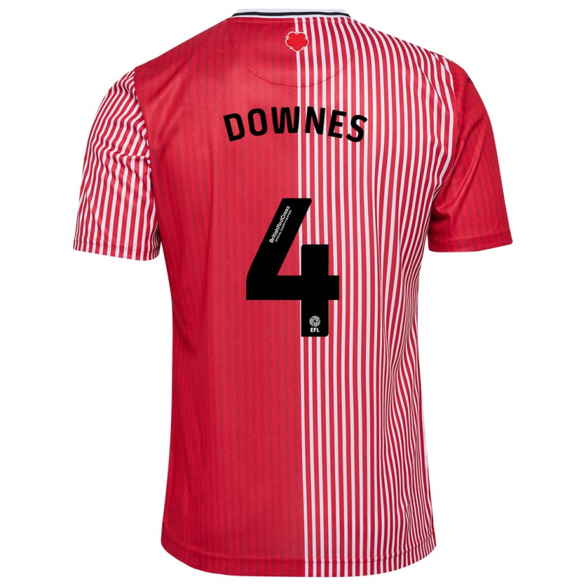Niño Camiseta Flynn Downes #4 Rojo 1ª Equipación 2023/24 La Camisa Chile
