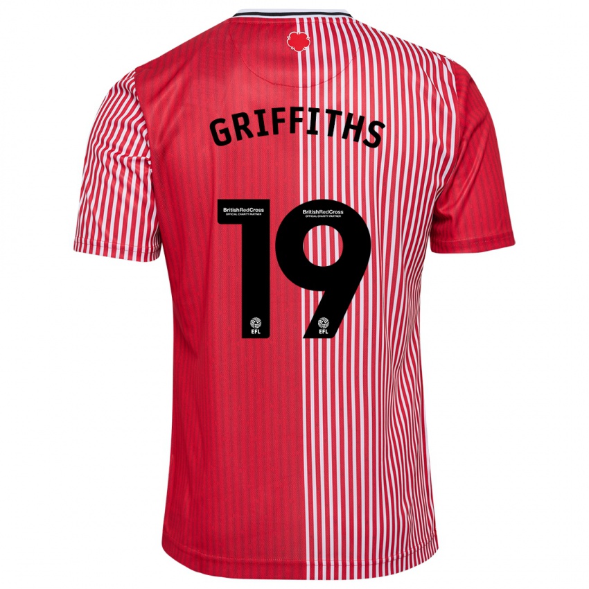 Niño Camiseta Alice Griffiths #19 Rojo 1ª Equipación 2023/24 La Camisa Chile