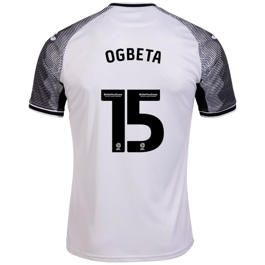 Niño Camiseta Nathanael Ogbeta #15 Blanco 1ª Equipación 2023/24 La Camisa Chile