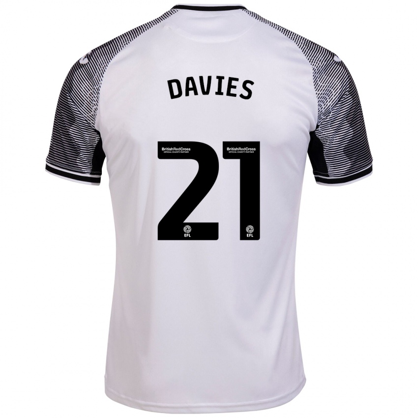 Niño Camiseta Laura Davies #21 Blanco 1ª Equipación 2023/24 La Camisa Chile