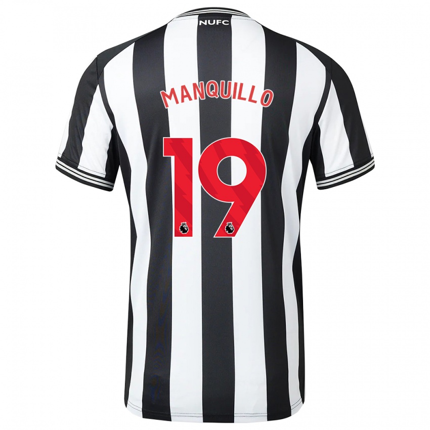 Niño Camiseta Javier Manquillo #19 Blanco Negro 1ª Equipación 2023/24 La Camisa Chile