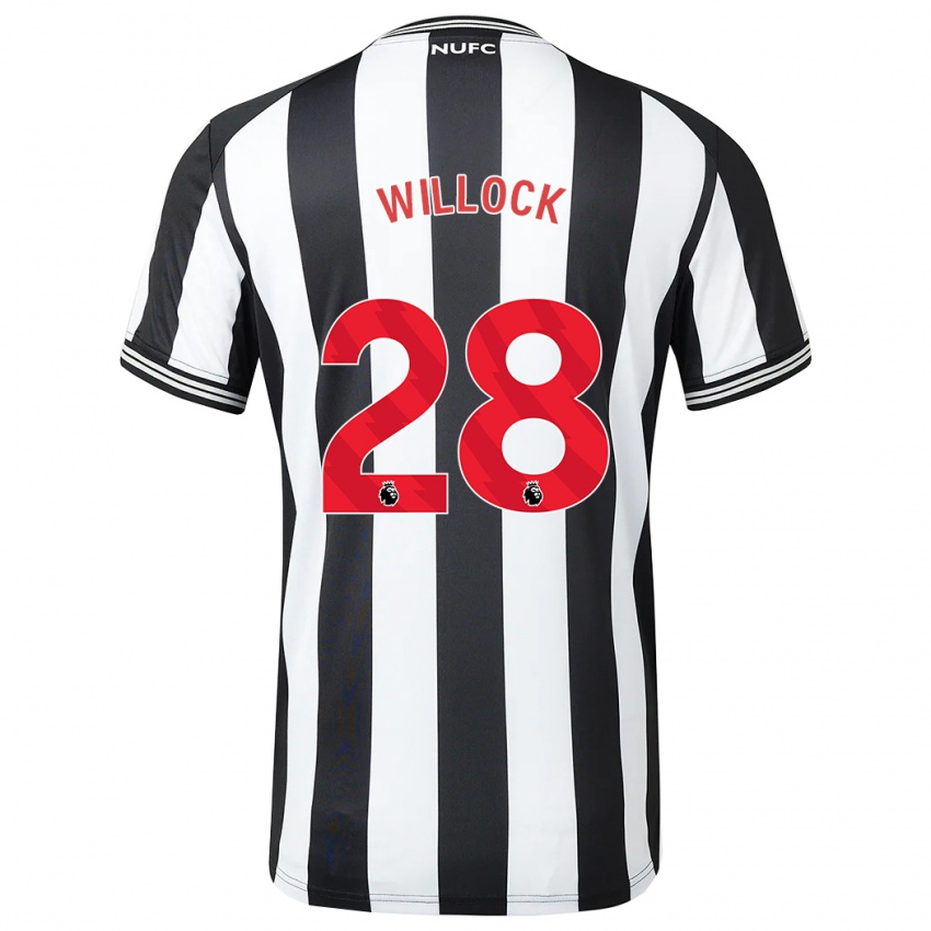 Niño Camiseta Joe Willock #28 Blanco Negro 1ª Equipación 2023/24 La Camisa Chile