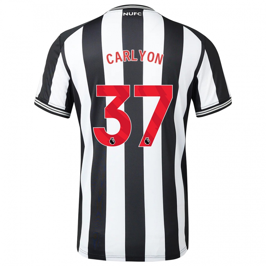 Niño Camiseta Nathan Carlyon #37 Blanco Negro 1ª Equipación 2023/24 La Camisa Chile