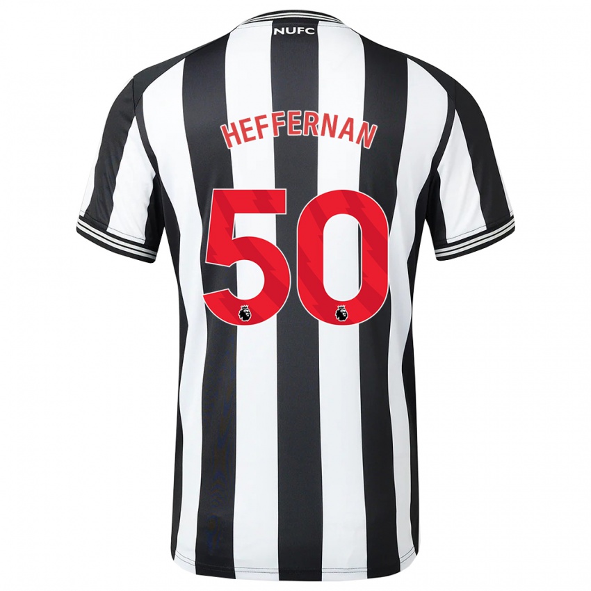 Niño Camiseta Cathal Heffernan #50 Blanco Negro 1ª Equipación 2023/24 La Camisa Chile