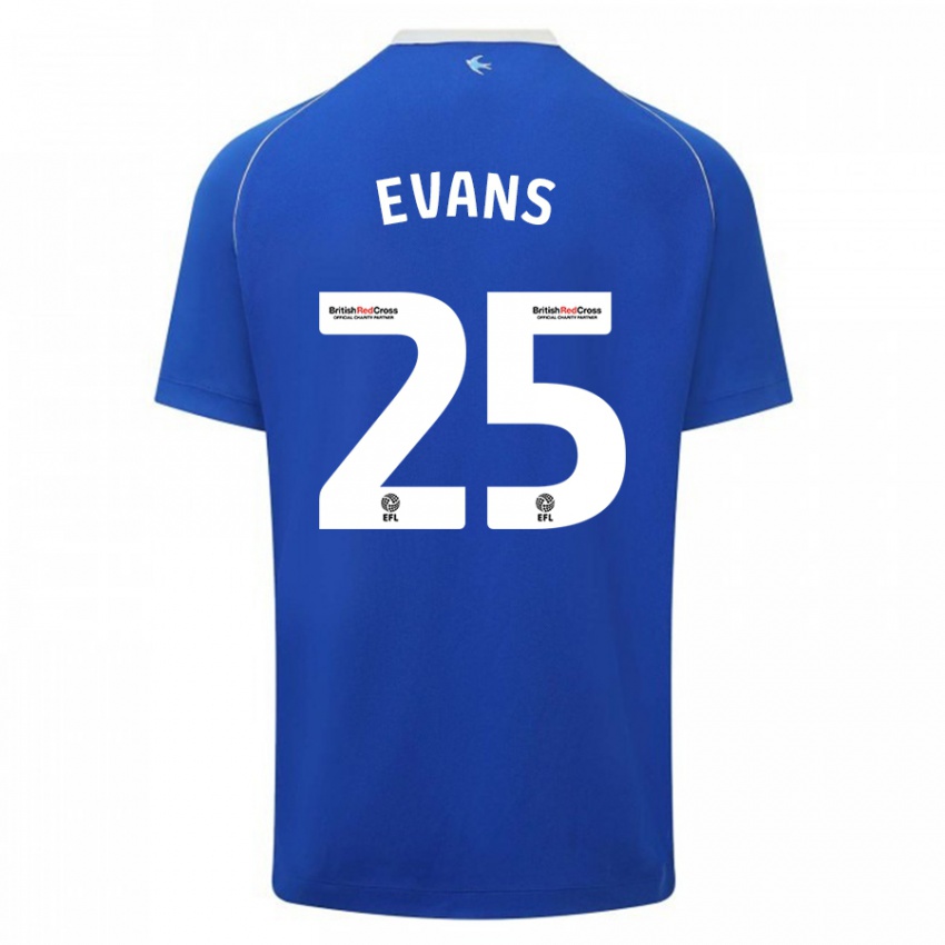 Niño Camiseta Kieron Evans #25 Azul 1ª Equipación 2023/24 La Camisa Chile