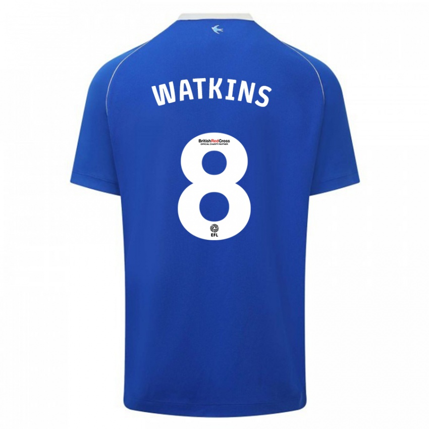 Niño Camiseta Seren Watkins #8 Azul 1ª Equipación 2023/24 La Camisa Chile