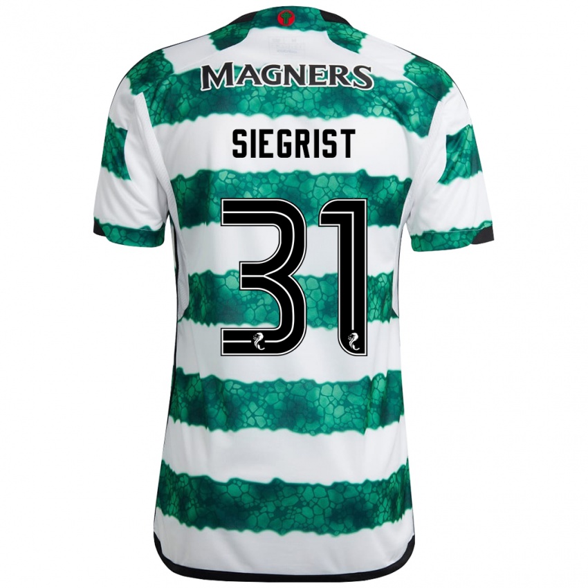 Niño Camiseta Benjamin Siegrist #31 Verde 1ª Equipación 2023/24 La Camisa Chile