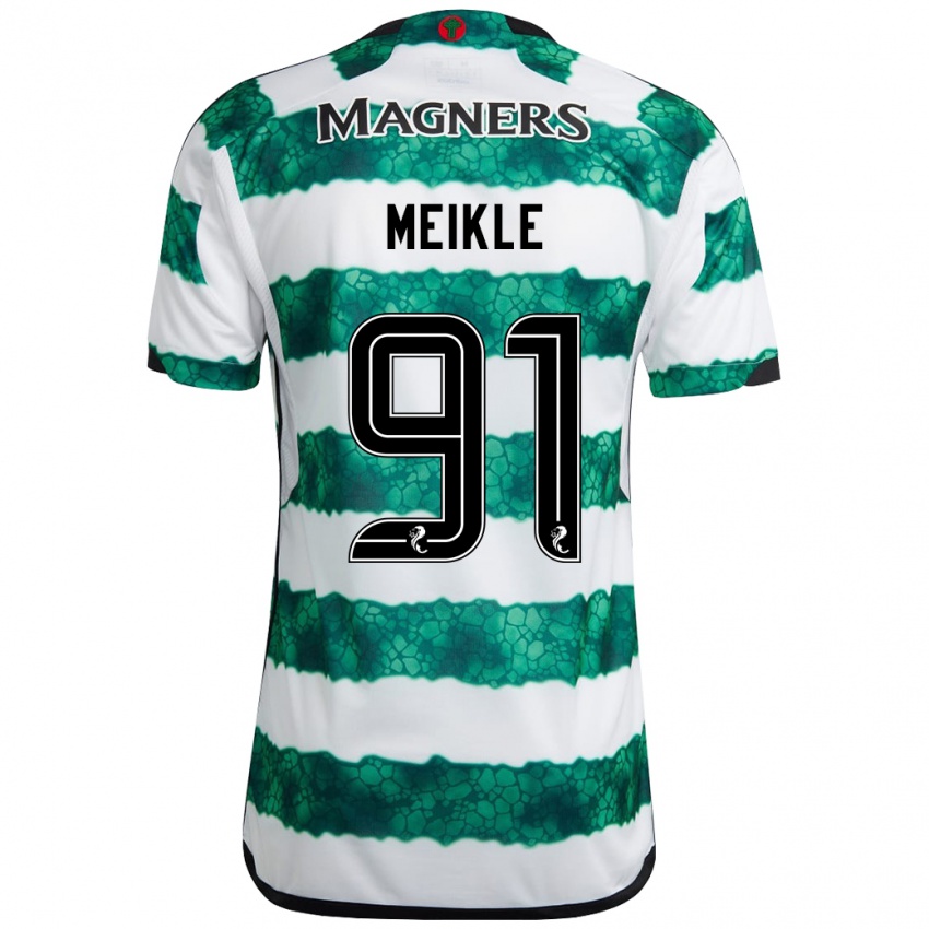 Niño Camiseta Jamie Meikle #91 Verde 1ª Equipación 2023/24 La Camisa Chile
