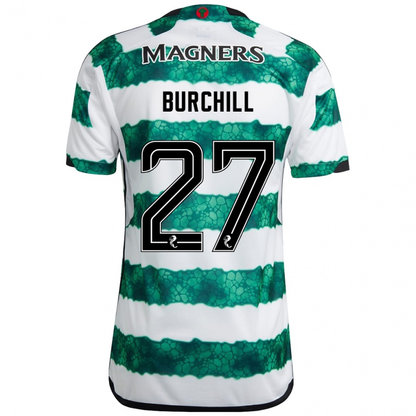 Niño Camiseta Tiree Burchill #27 Verde 1ª Equipación 2023/24 La Camisa Chile